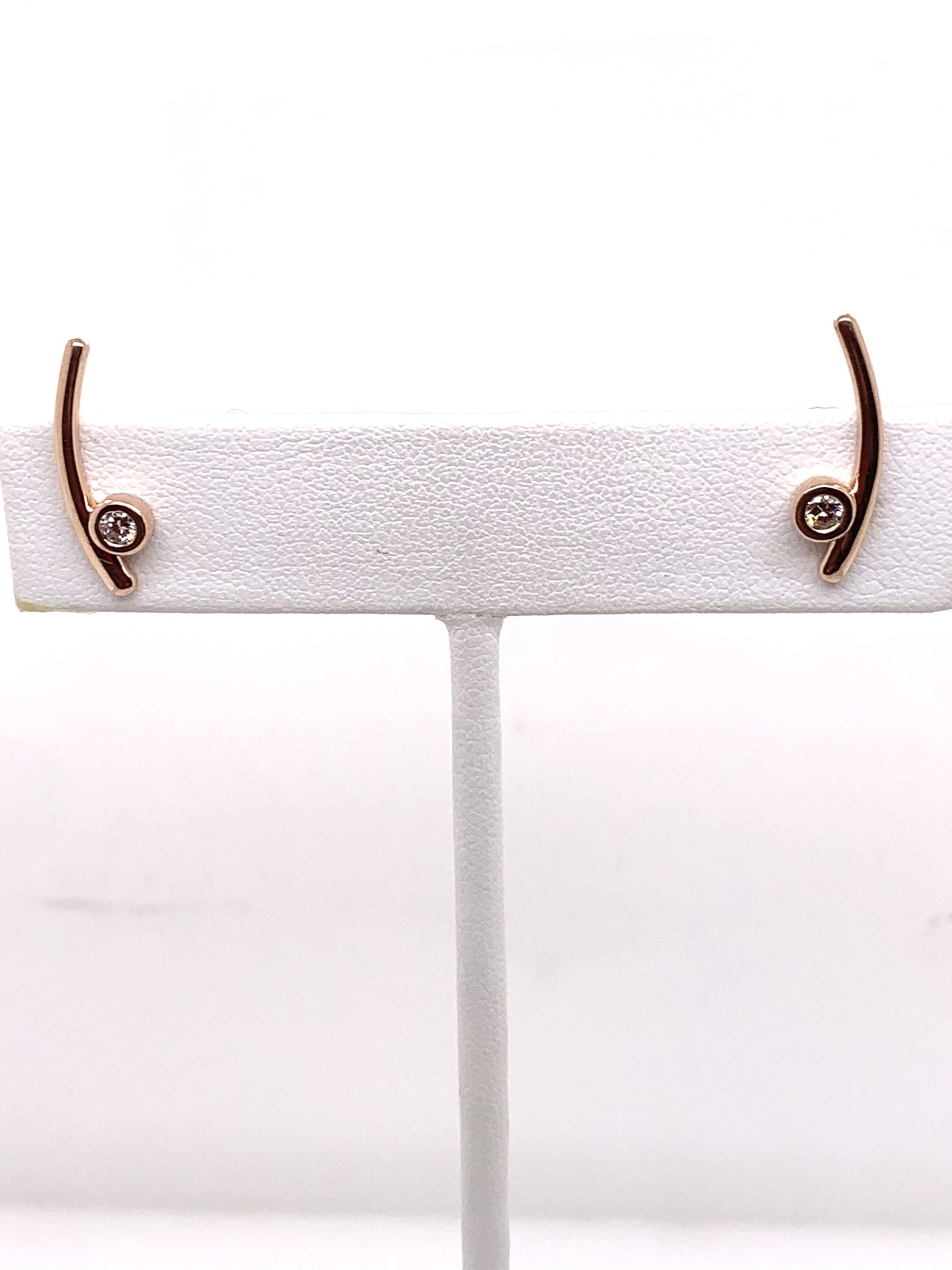 14K rose gold diamond ear climber earrings 14K rose gold diamond ear climber earrings