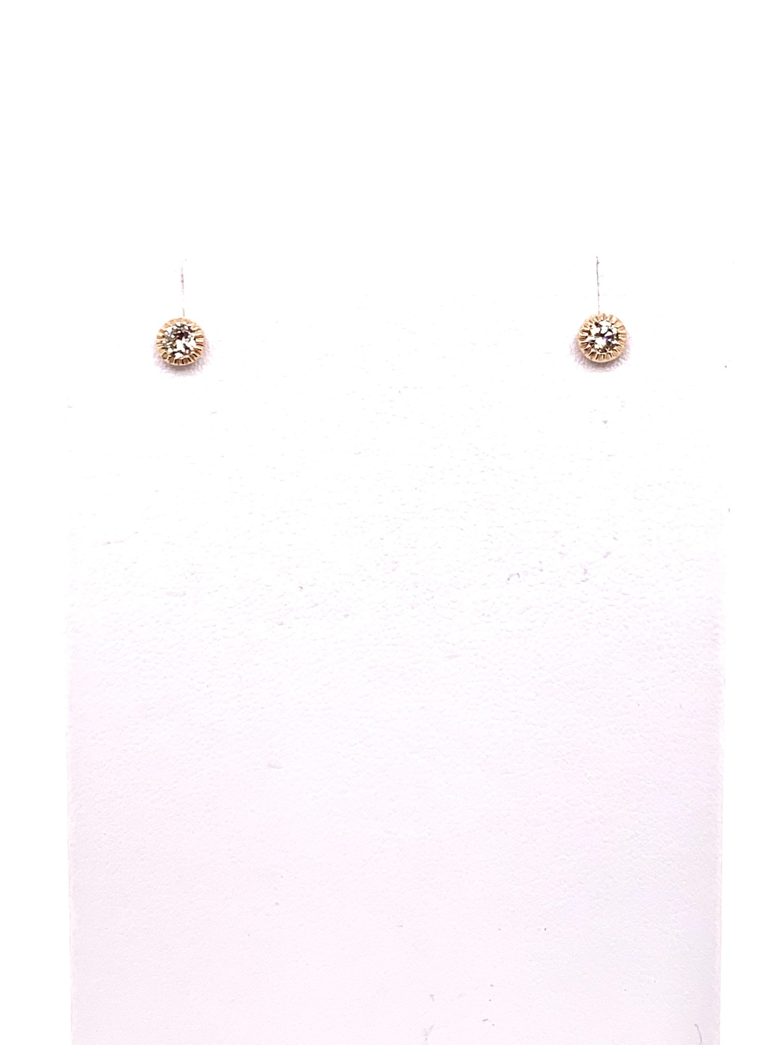 14K rose gold 0.25ct diamond stud earrings with filigree