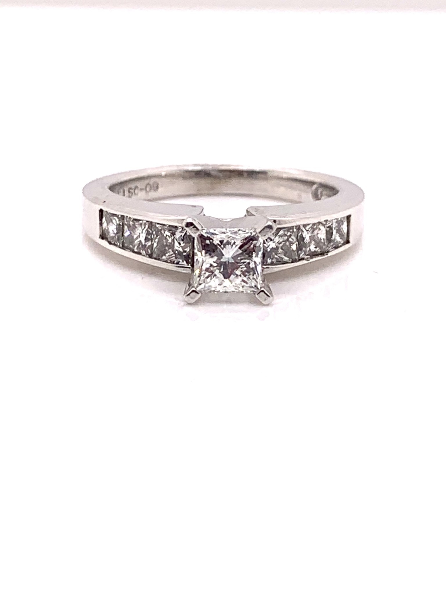 Platinum 0.59ct princess cut engagement ring G, VS1