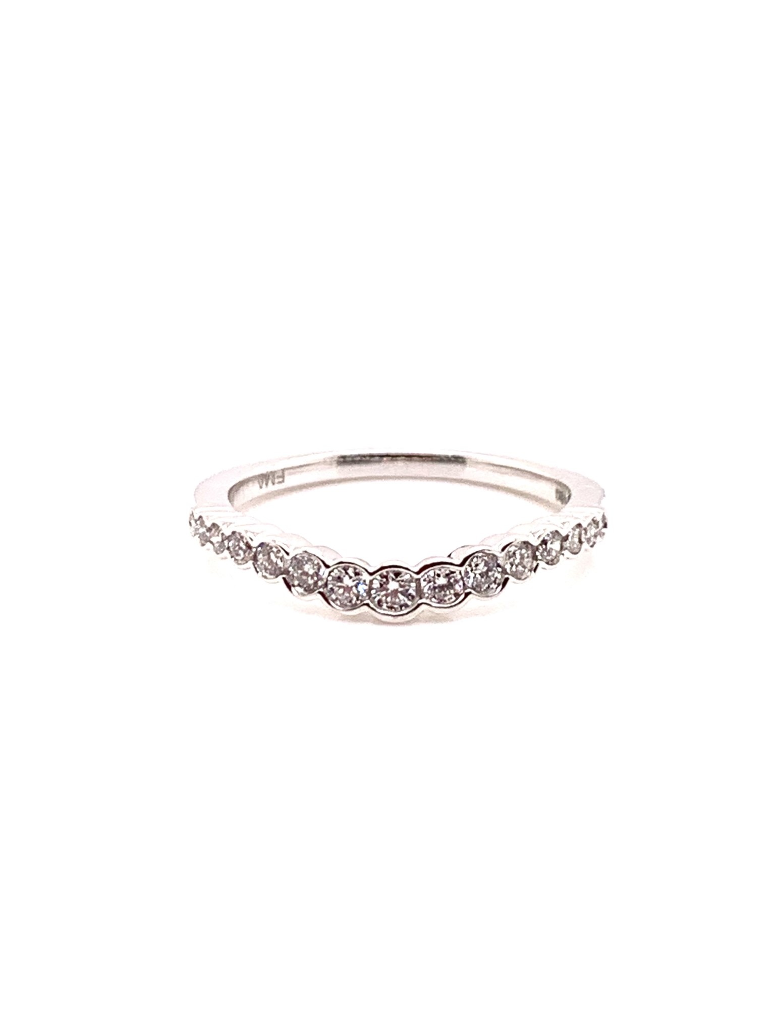 14K white gold diamond contour band 0.25ct