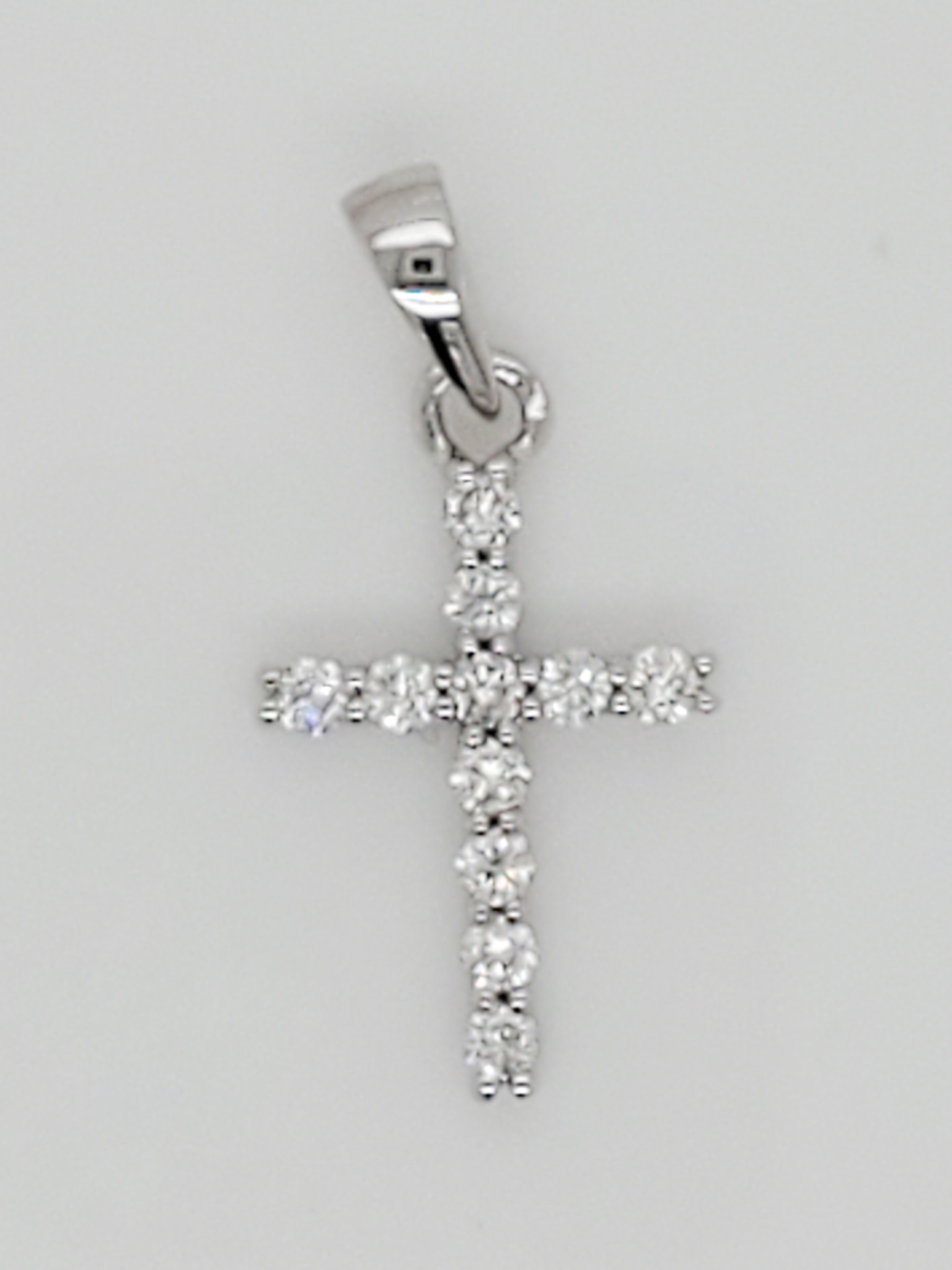 14KT WG Diamond Cross Pendant 0.15 CTTW