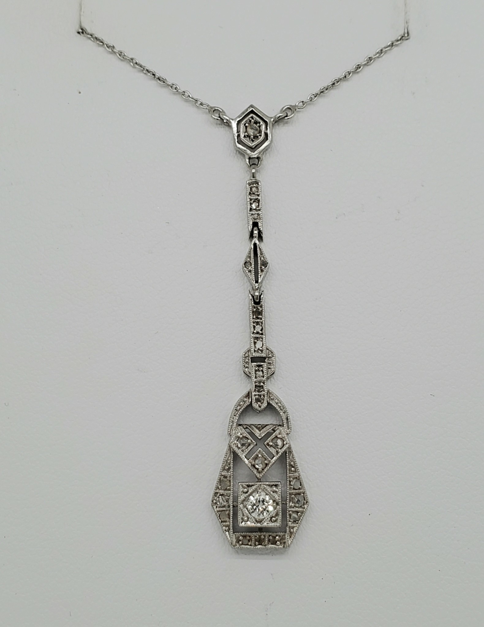18KT WG Estate Diamond Pendant