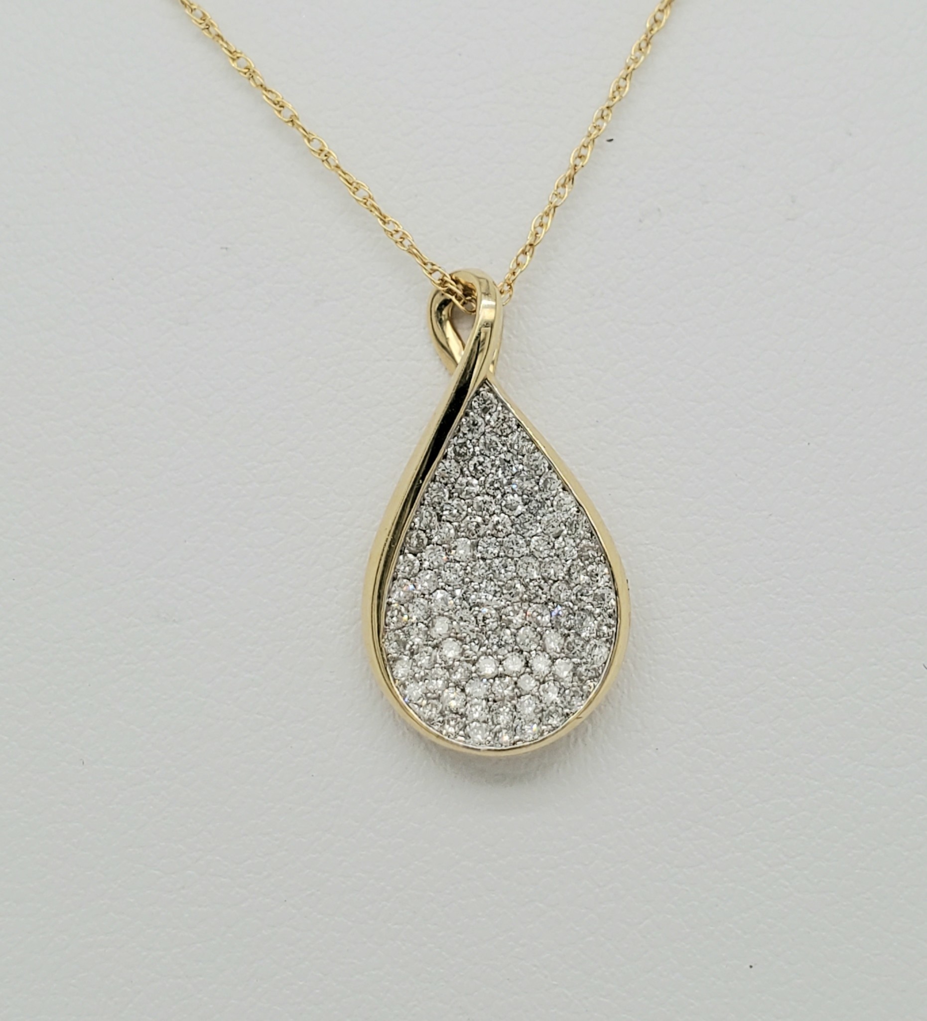 14KT YG Diamond Drop Pendant 0.50 CTTW
