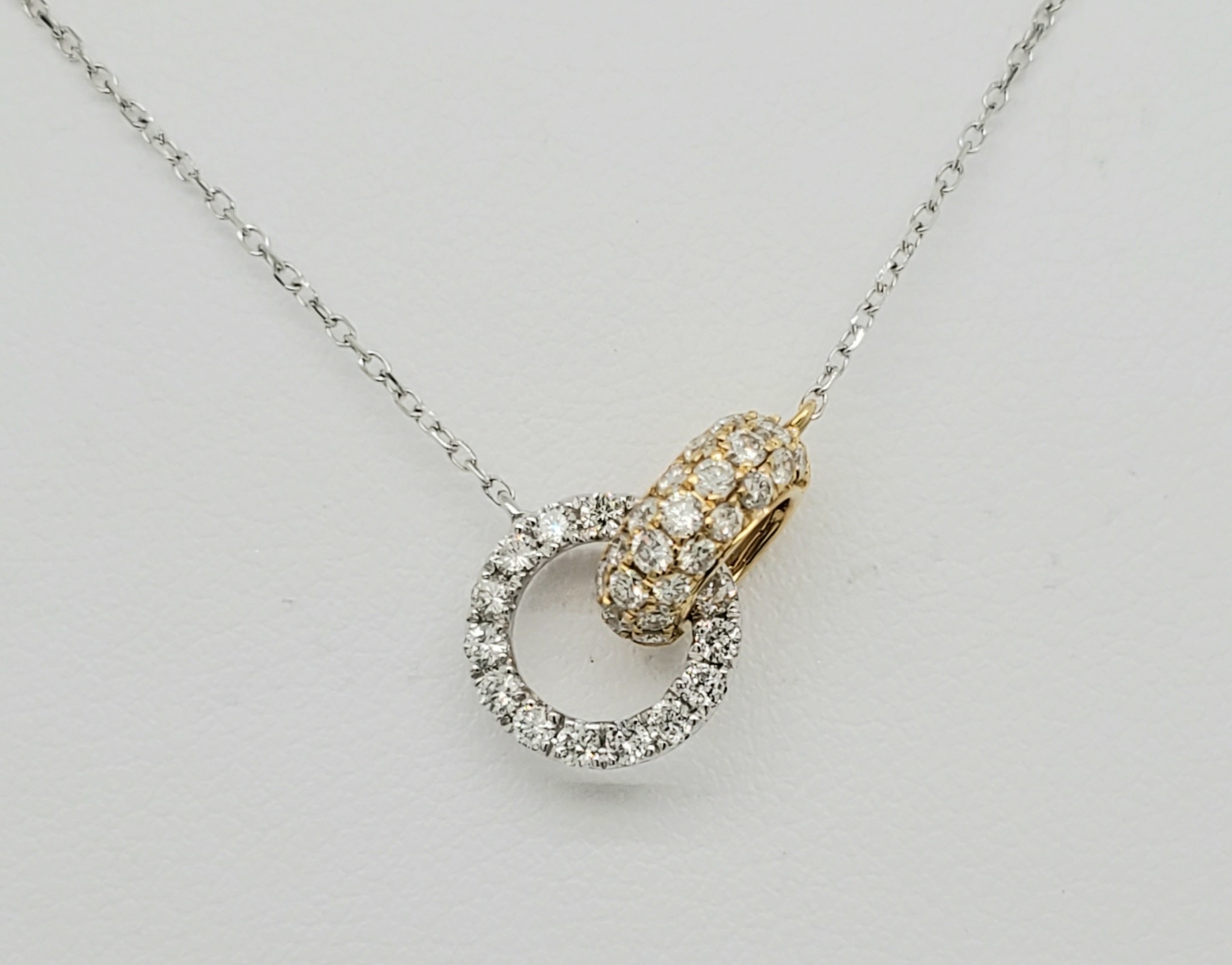 18KT W&YG 0.43 CTTW Dia Necklace