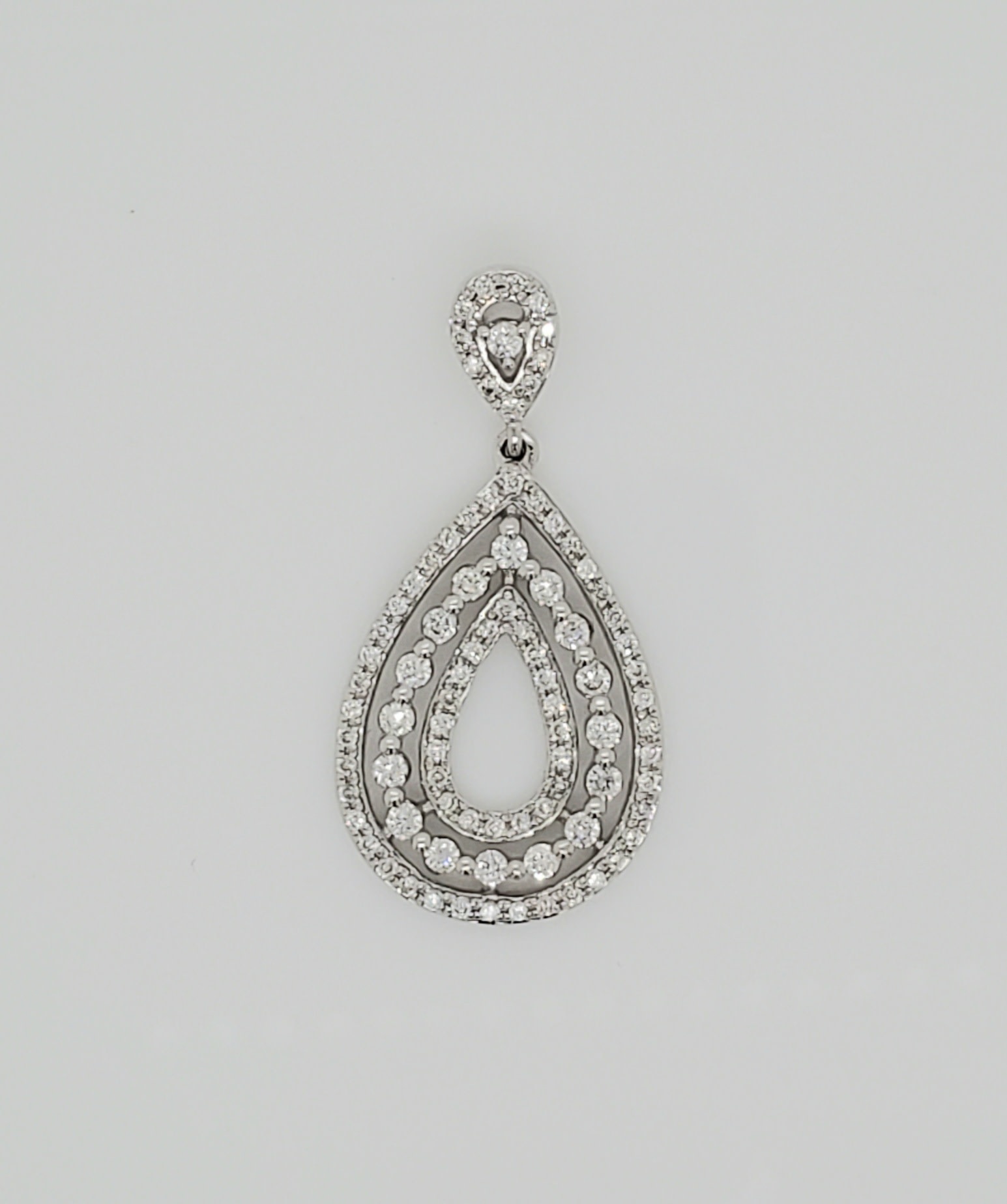14KT WG Diamond Drop Pendant 0.65 CTW
