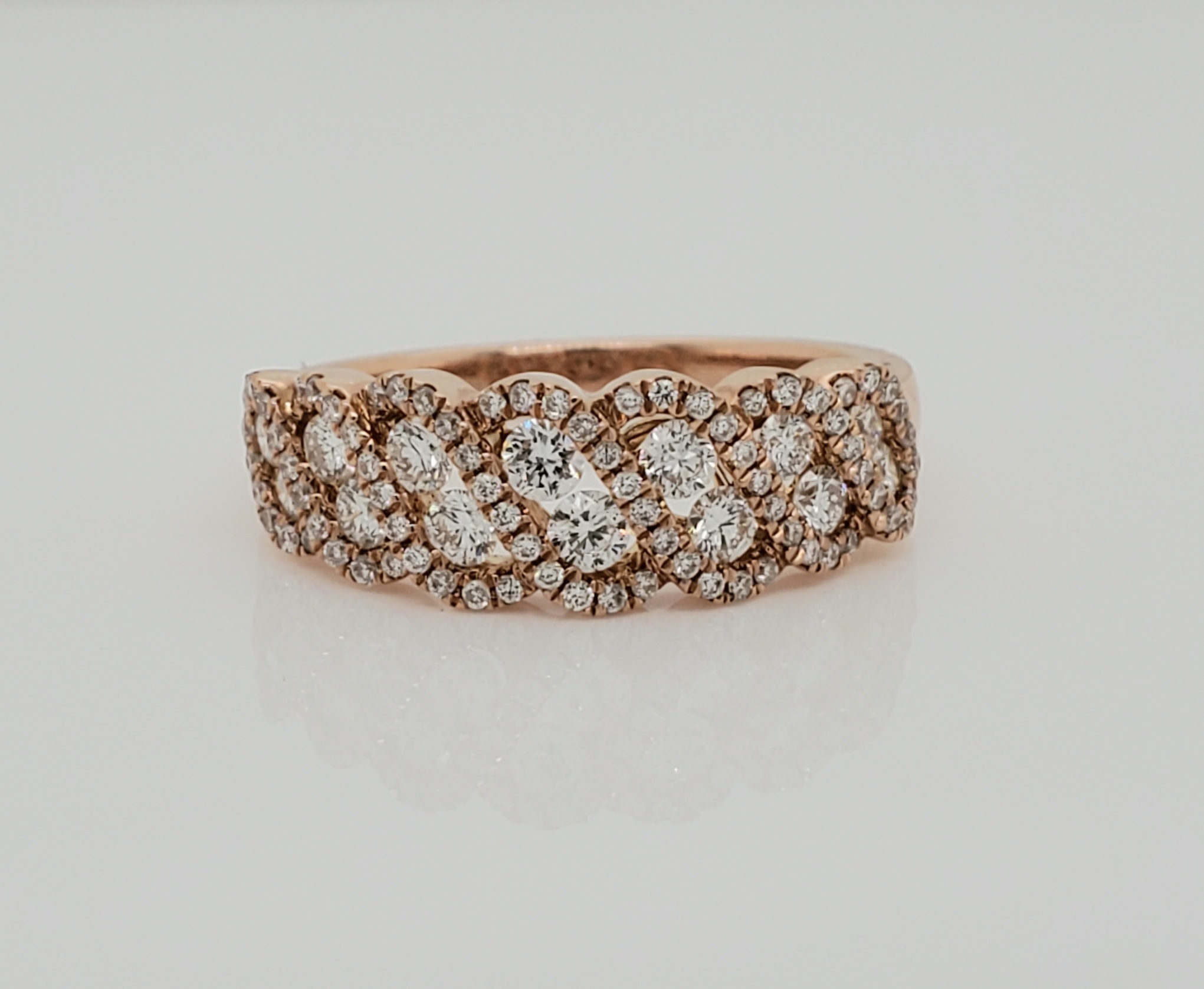 14KT Rose Gold Diamond Band 0.73 CTW