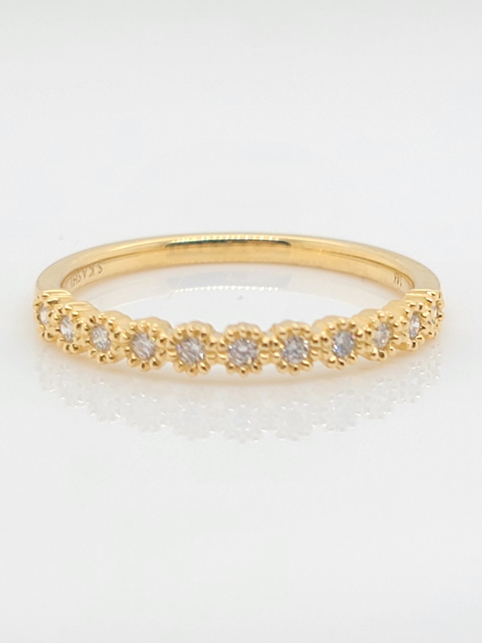 14K YG Dia Band 0.13 CTW