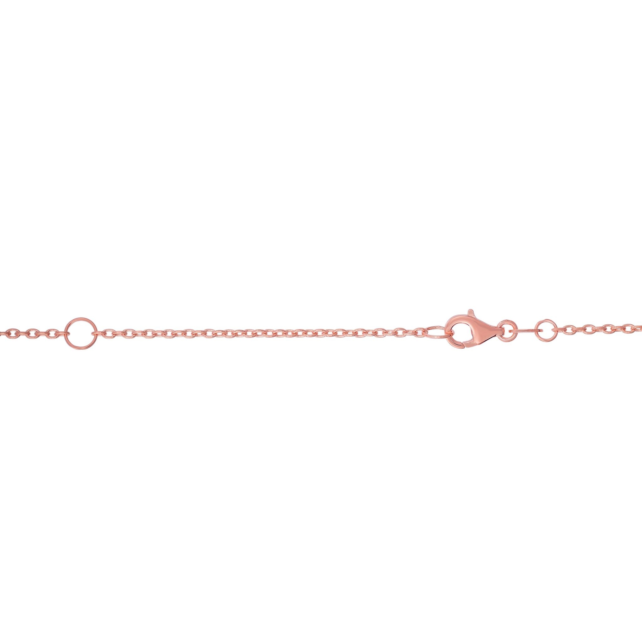 18KT Rose Gold Curved Diamond Bar Necklace 0.25 CTW