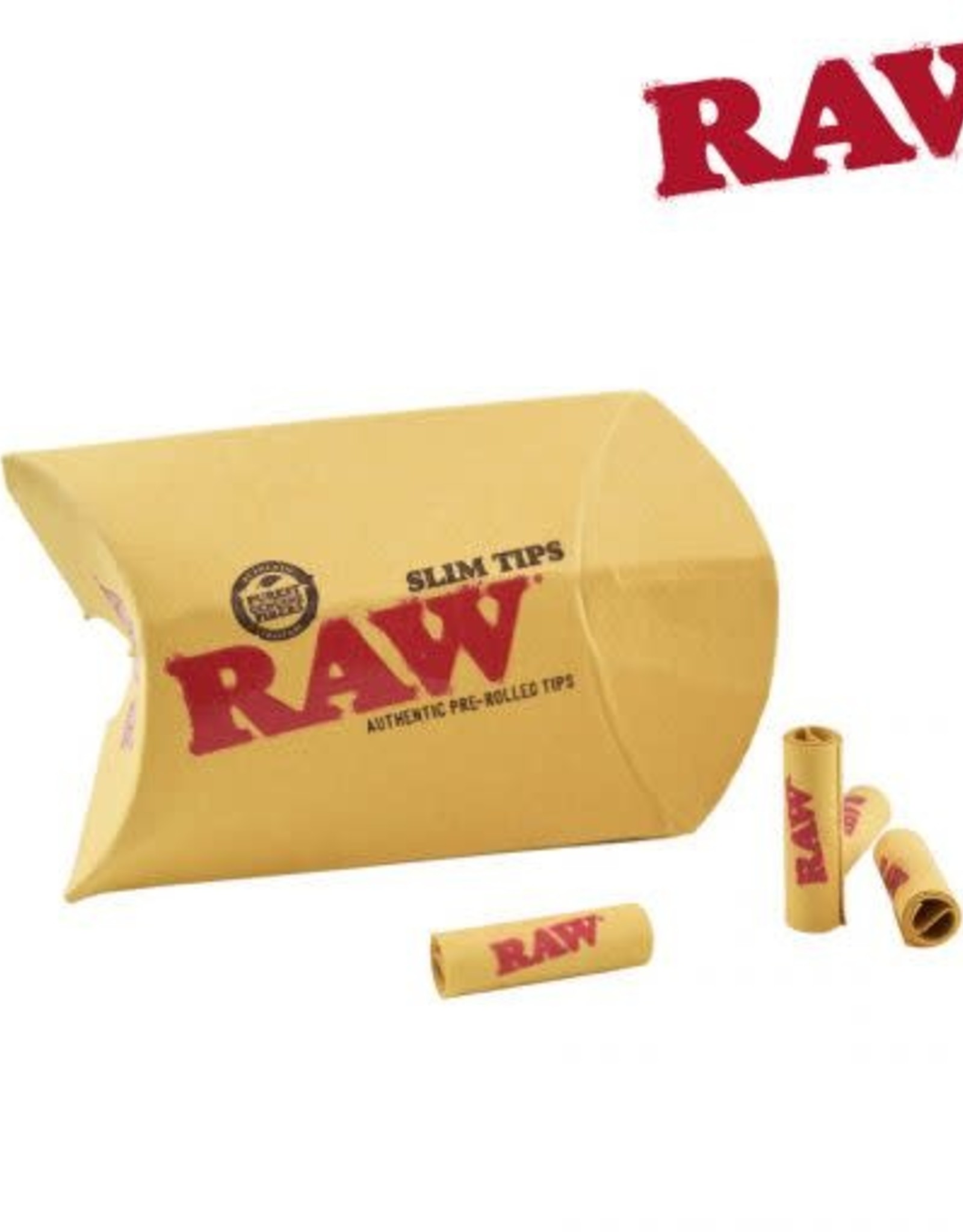 RAW RAW PRE ROLL UNBLEACHED SLIM TIPS 18mmx5