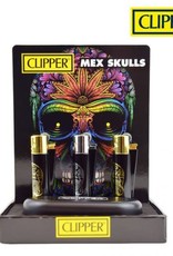 CLIPPER CLIPPER REFILLABLE BLACK/GOLD SKULL LIGHTER