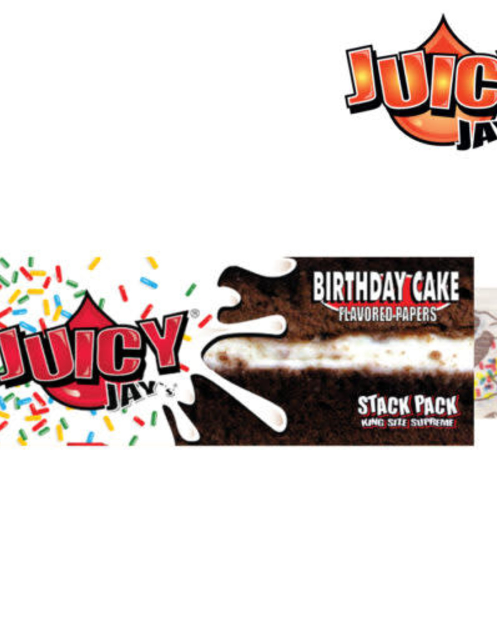 Juicy Jays's JUICY JAYS RP BIRTHDAY CAKE KING SIZE W/TIPS 40PK