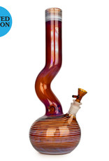 Red Eye Glass REG058A Red Eye Glass 16" Tall Amber Kick Back Bubble Base