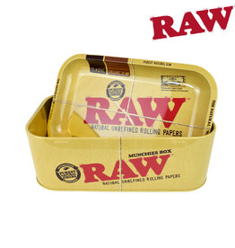 RAW RAW MUNCHIES BOX, METAL STORAGE BOX w/MODIFIED RAW TRAY SMALL LID, S