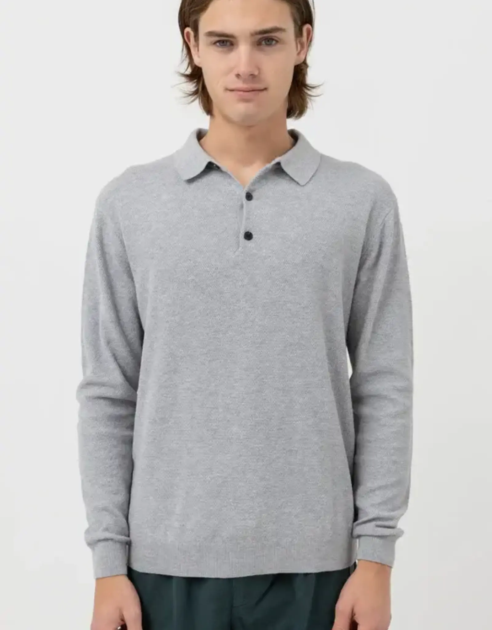 RHYTHM TEXTURED KNIT LS POLO