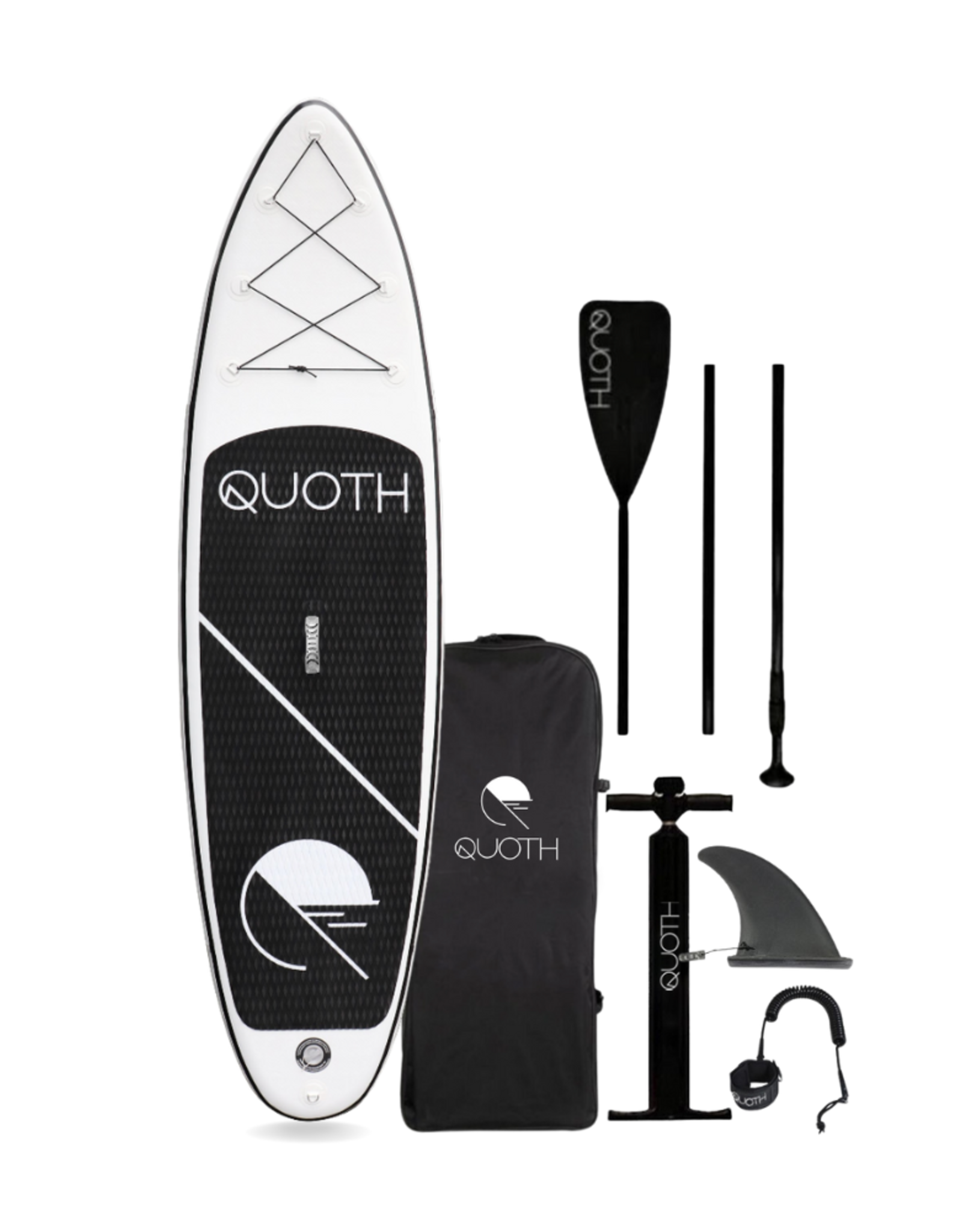 QUOTHLIFE PADDLE BOARD KIT WHT/BLK