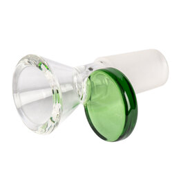 Red Eye Glass 14mm Disc Handle Cone Pull-Out GREEN