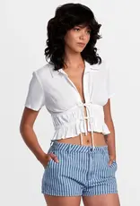 RVCA HARPER FRONT TIE CROPPED TOP
