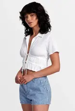 RVCA HARPER FRONT TIE CROPPED TOP