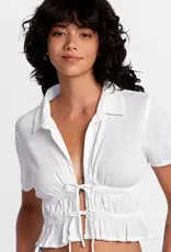 RVCA HARPER FRONT TIE CROPPED TOP