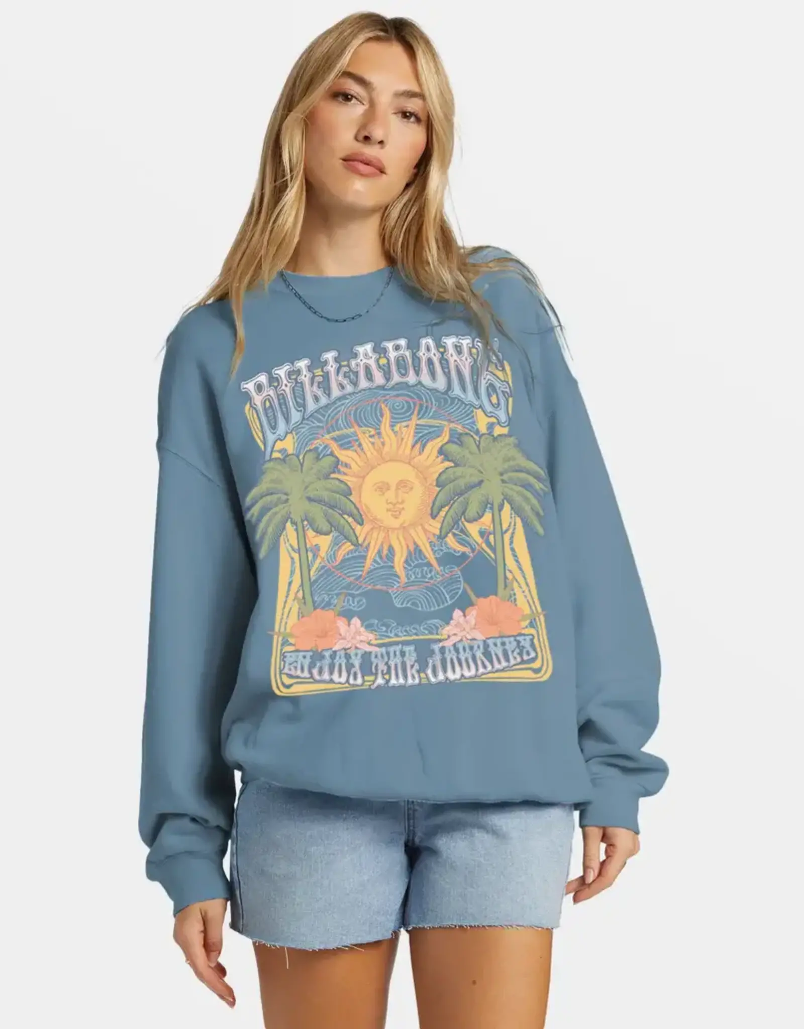 Billabong Ride In Oversized Crewneck Sweatshirt