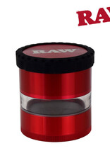 RAW RAW 4 PIECE LIFE GRINDER RED w/CLEAR BODY