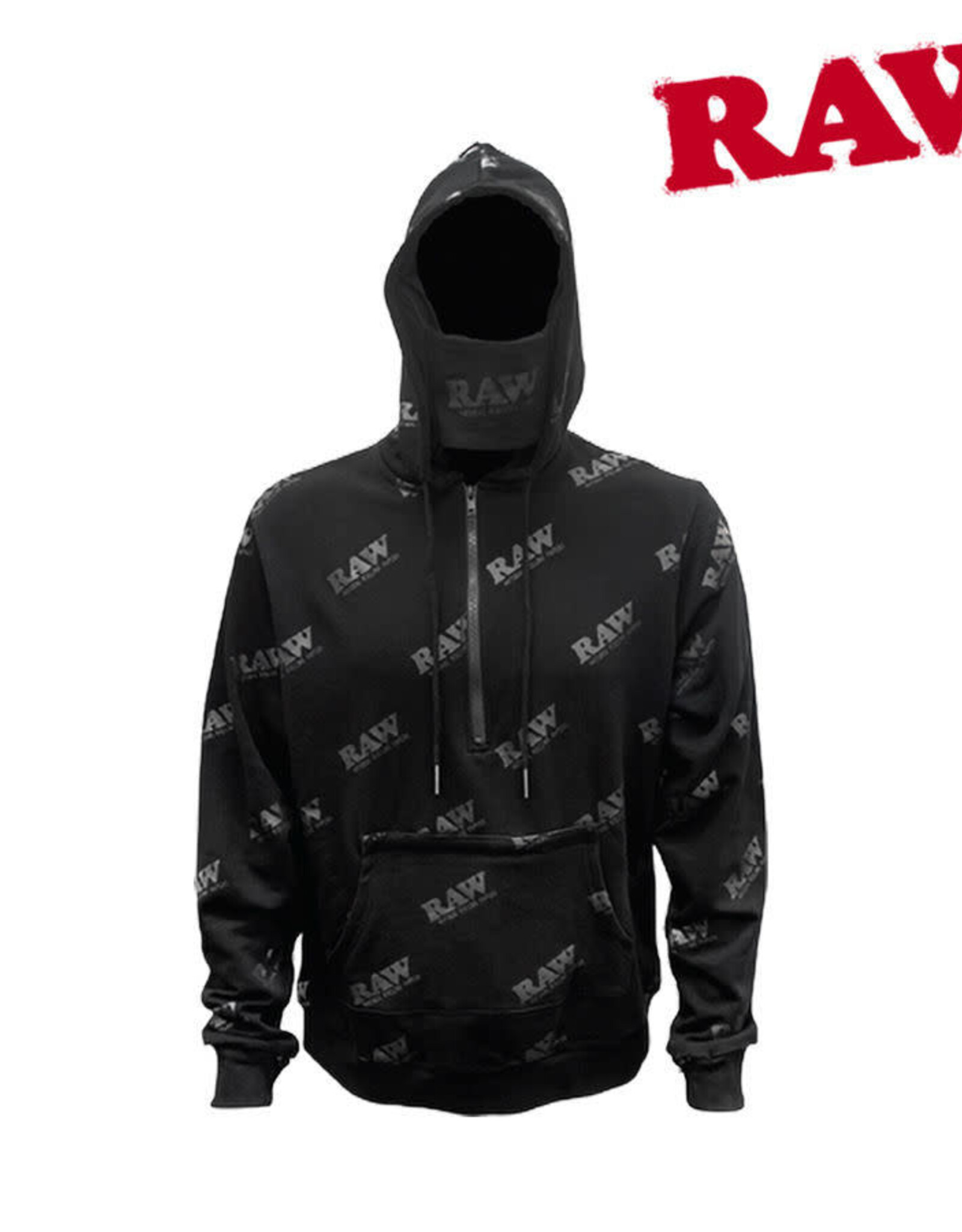 RAW RAWlers BLACK on BLACK HOODIE MEDIUM