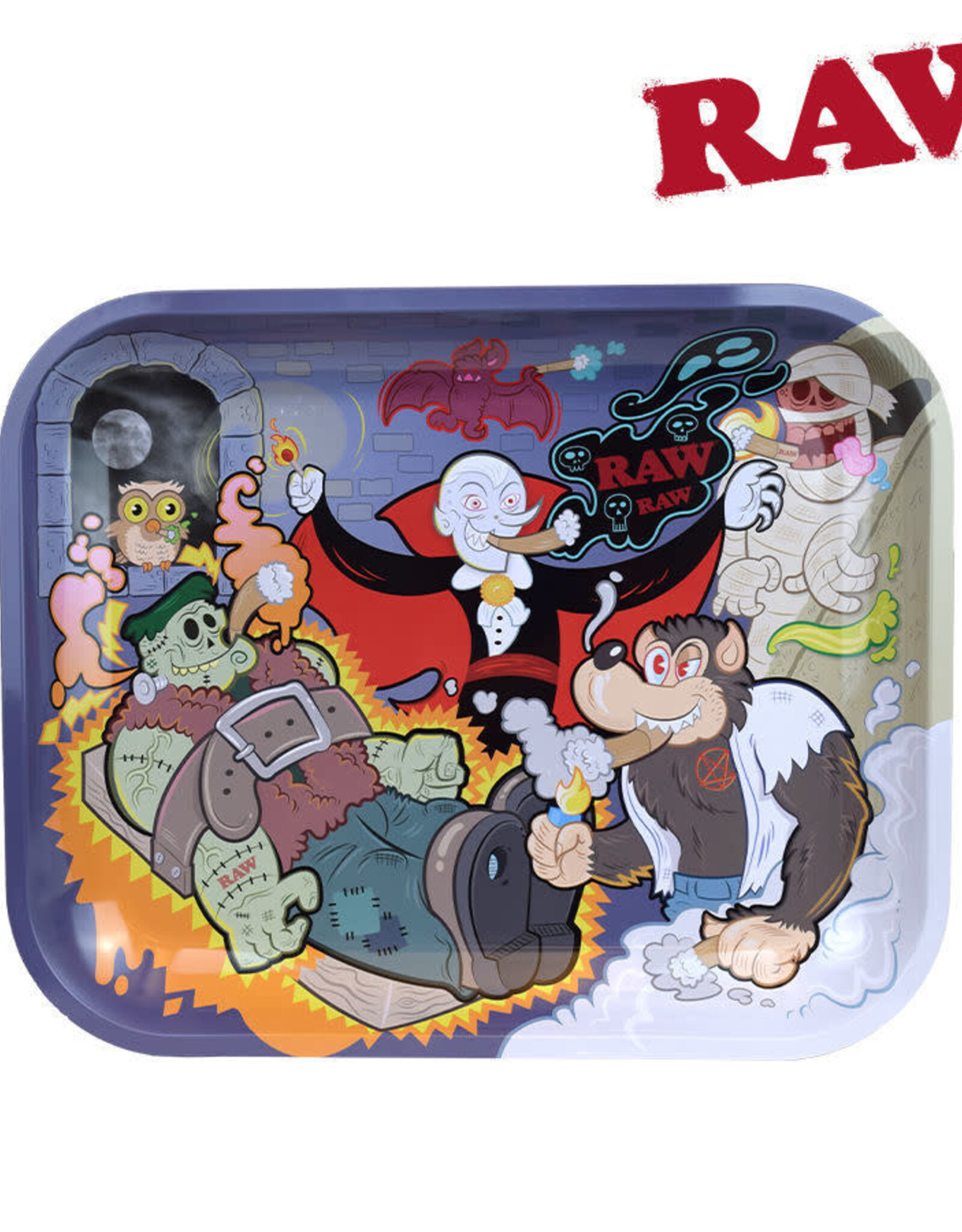 RAW RAW MONSTER SESH ROLLING TRAY TIN LARGE 35.5cm x 27.5cm