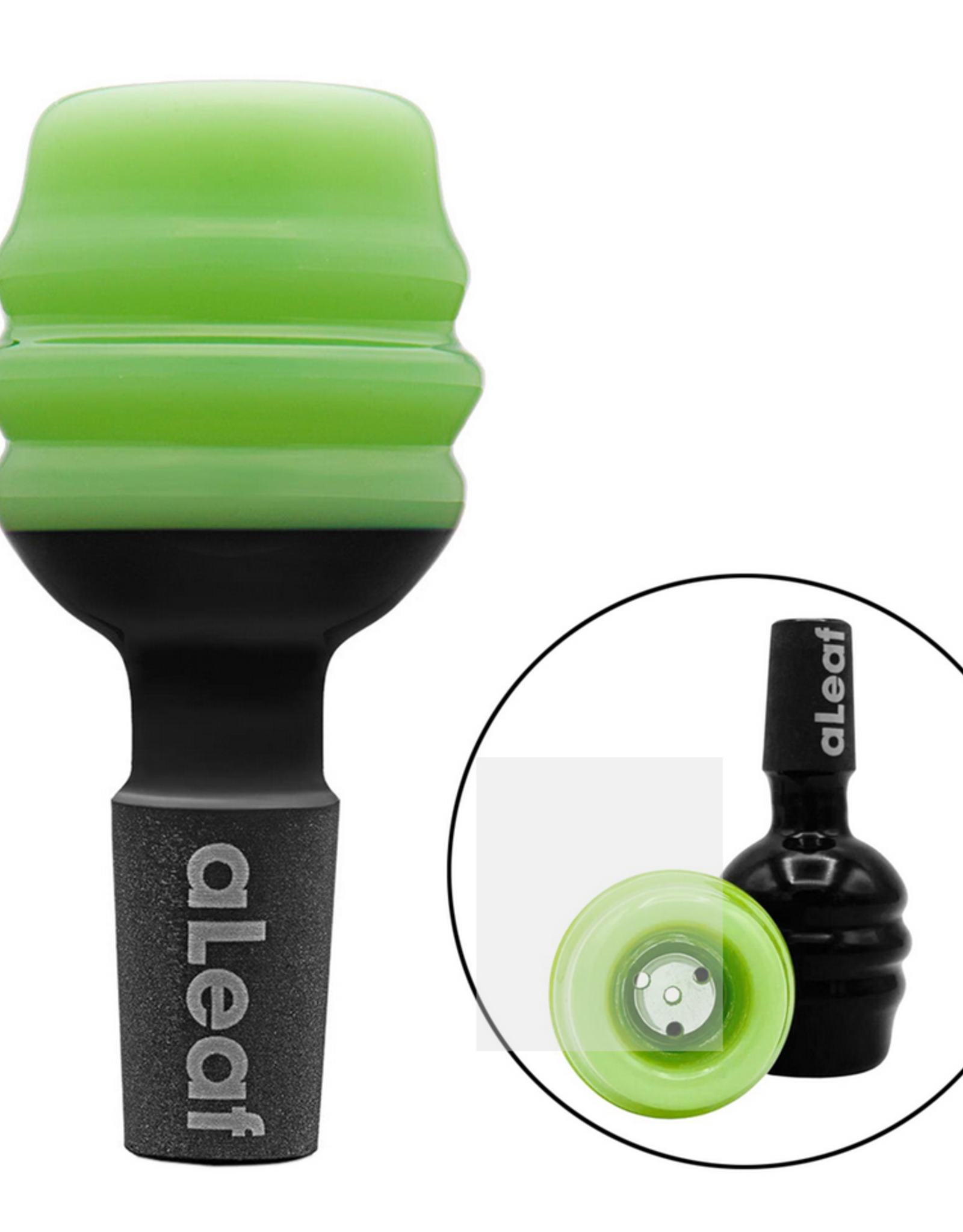 ALEAF HONEY POT BOWL W/ SCREEN 14MM JADE GREEN & BLACK