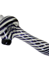 SHINE COLOR TWIST W/ MARBLE GLASS SPOON PIPE MADE IN CANADA