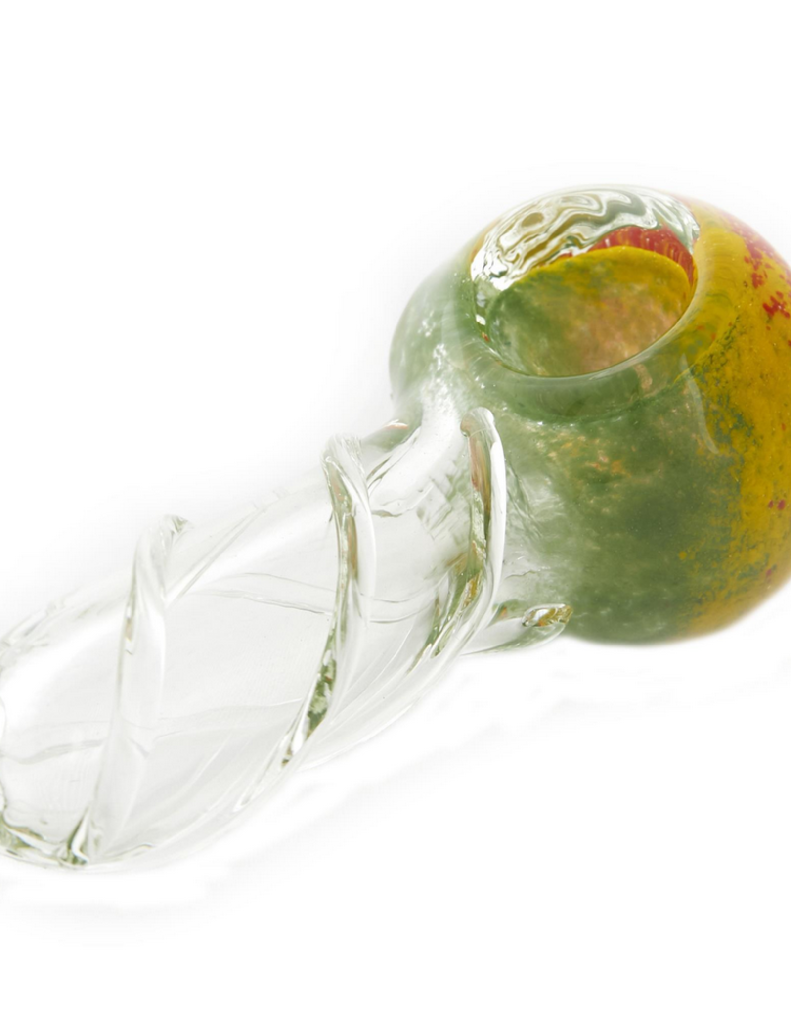 GLASS SPOON - RASTA - 4in / 10cm