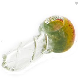 GLASS SPOON - RASTA - 4in / 10cm