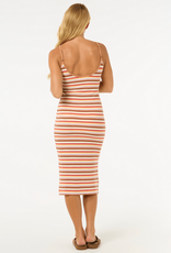 RIPCURL BOBBI STRIPE MIDI DRESS