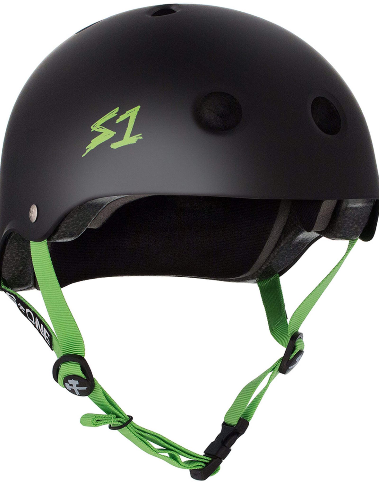 S1 HELMETS S1 HELMET LIFER  BLK MATTE/BRIGHT GREEN S