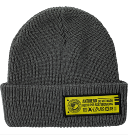 Antihero HECHO POR SKATEBOARDING CUFF BEANIE CHARCOAL/YELLOW