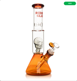 Red Eye Glass REG183A 11" Dual Chamber Skull Perc Water Pipe