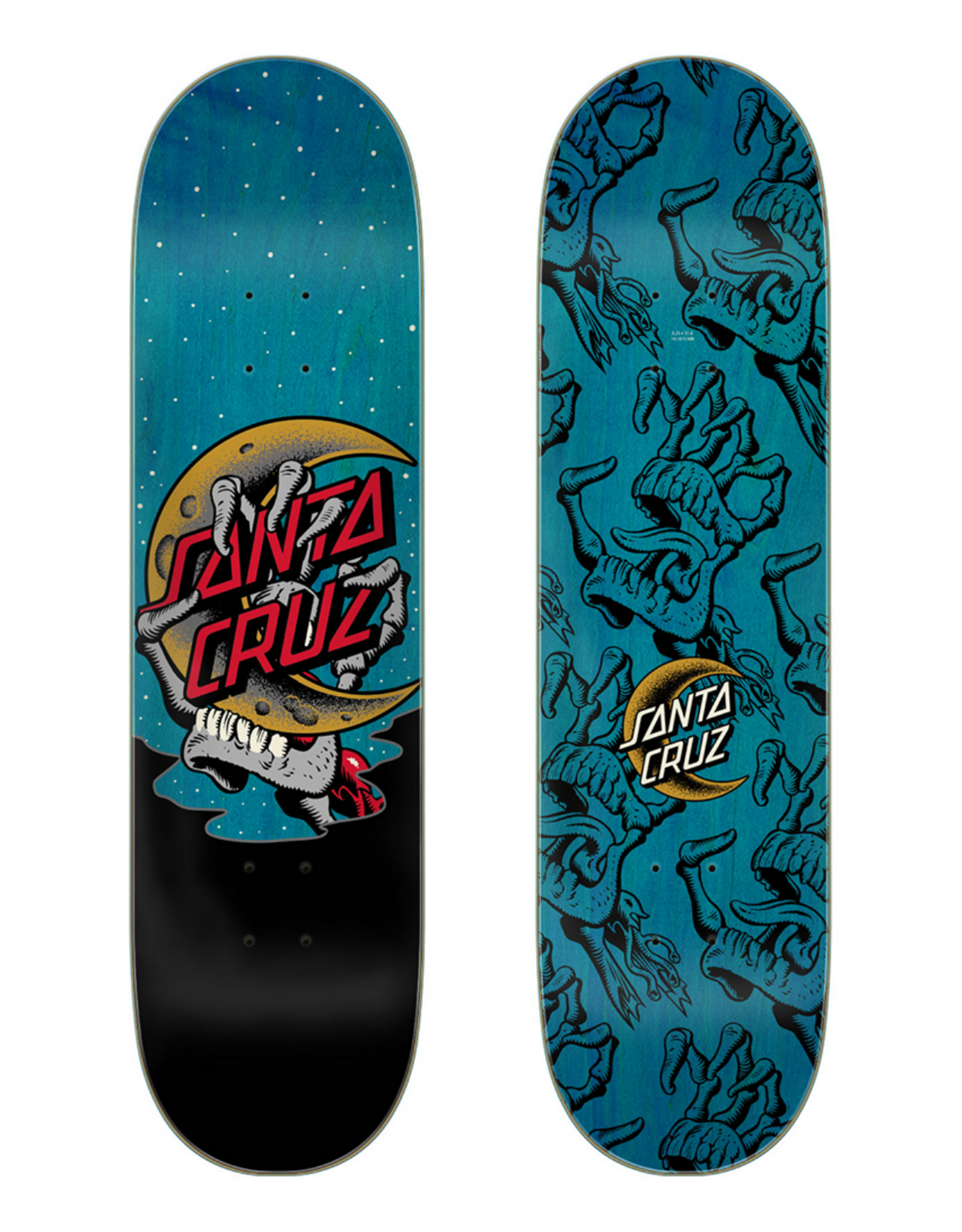Santa Cruz CRUZ BIRCH DECK CRESCENT BONE HAND 8.25x31.8