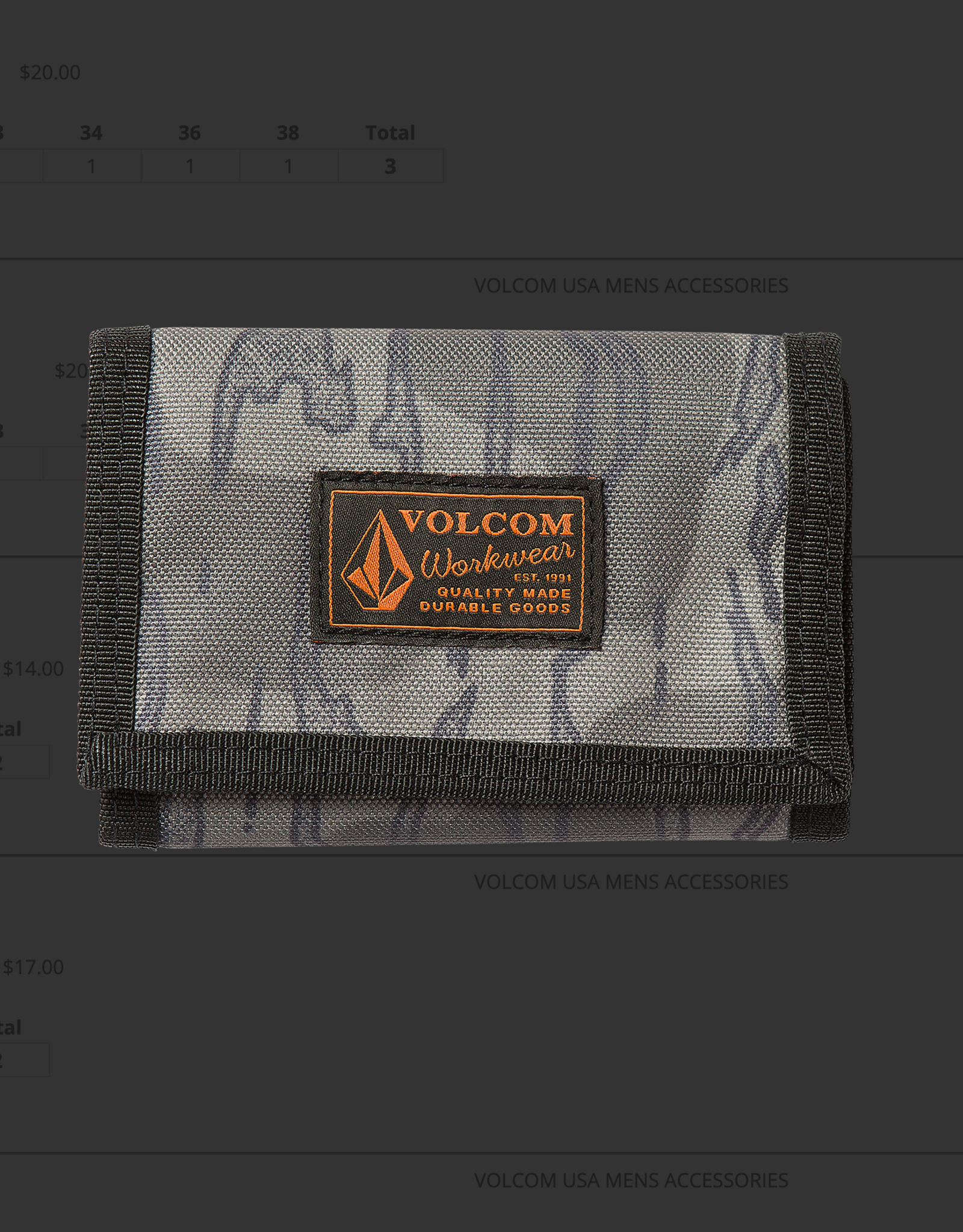 Volcom WORKWEAR WALLET BRINDLE