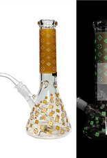 ROCK PLUS LOUIS GLOW IN THE DARK GOLD DAB RIG BEAKER BONG