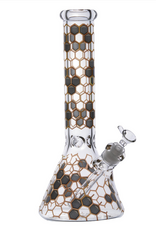 ROCK PLUS HONEYCOMB BEAKER GLASS BONG