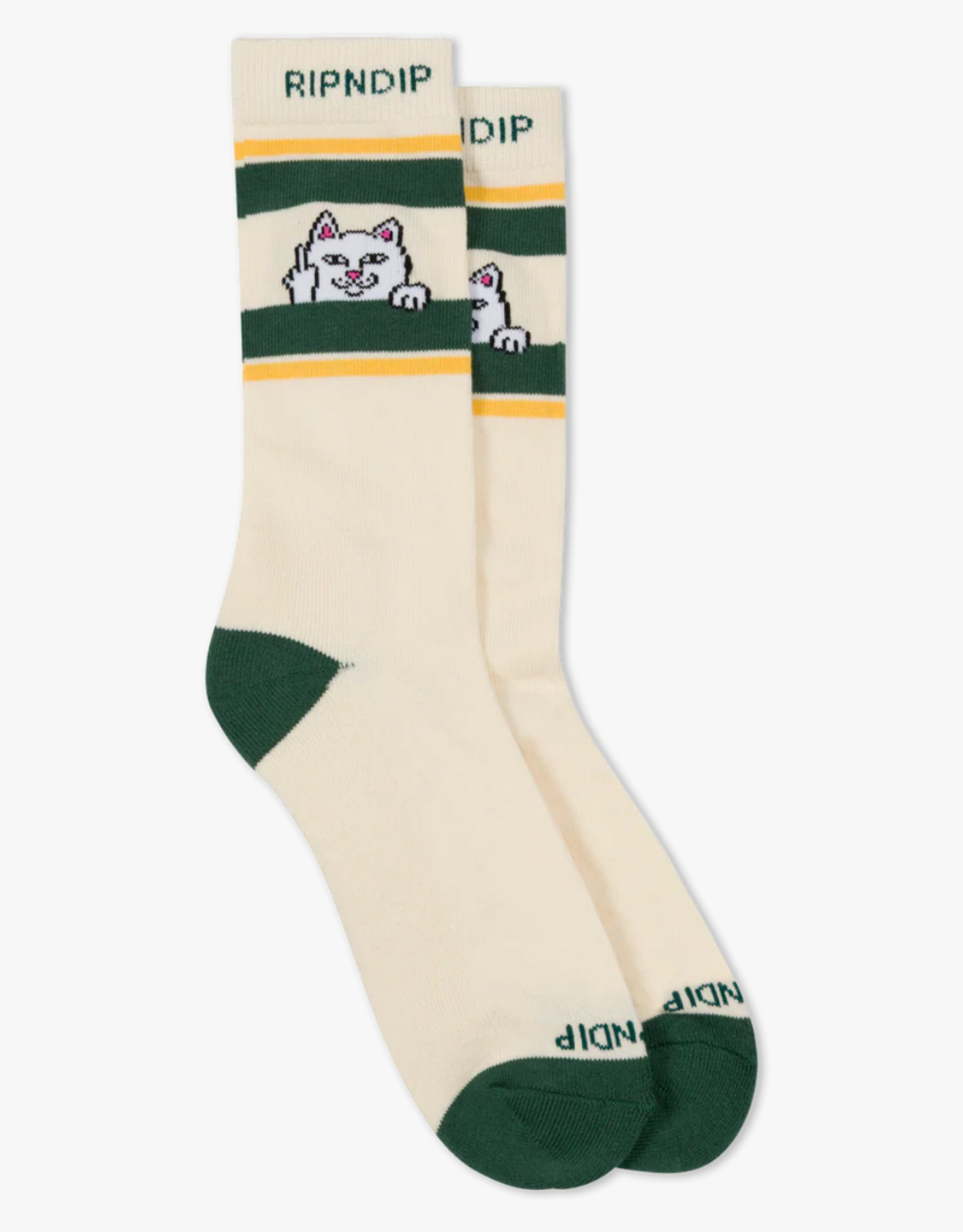 Ripndip Peeking Nermal Socks (Bone / Forest)