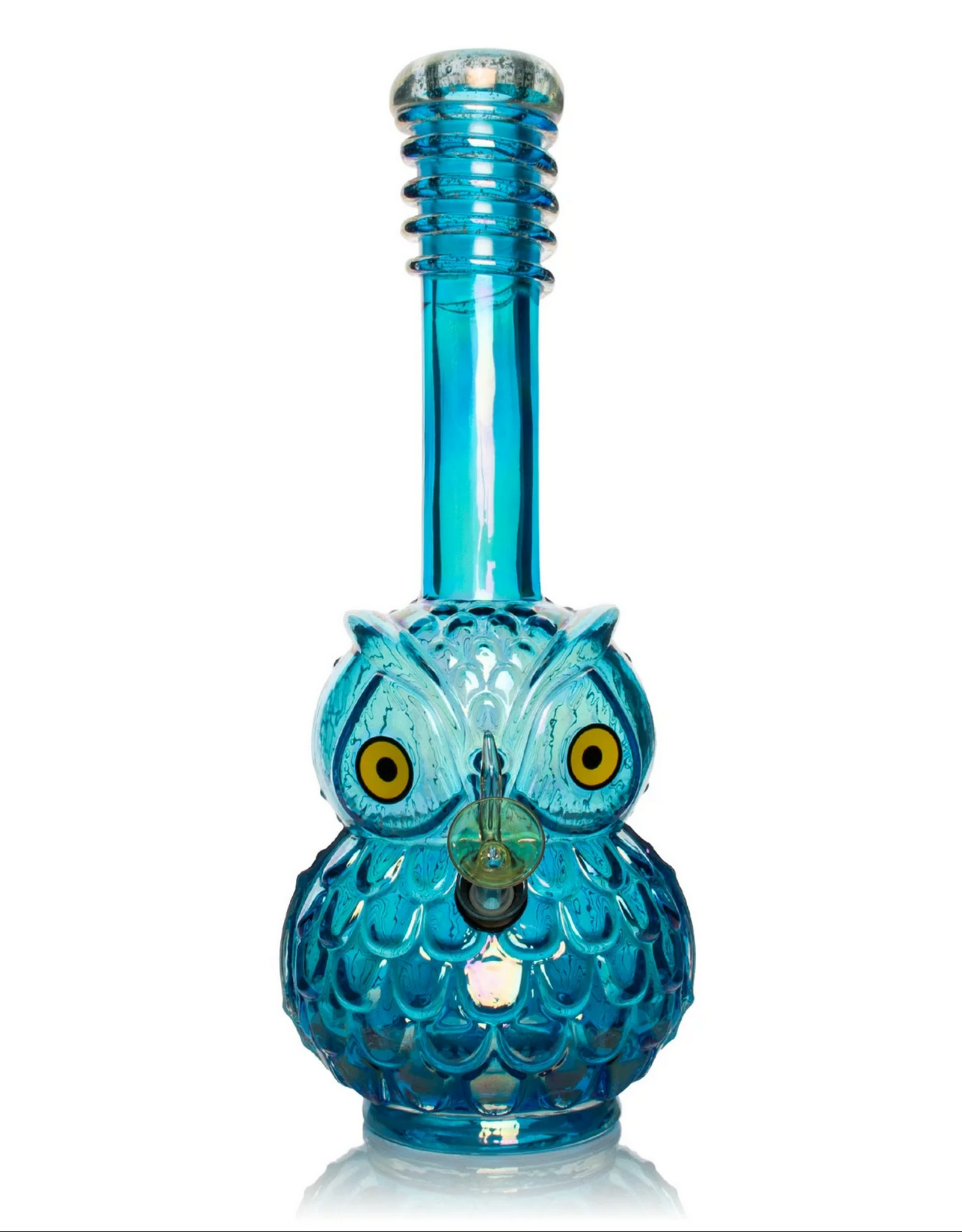 Retro Glass RM66 12" PLATINUM METALLIC OWL glow in dark