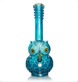 Retro Glass RM66 12" PLATINUM METALLIC OWL glow in dark