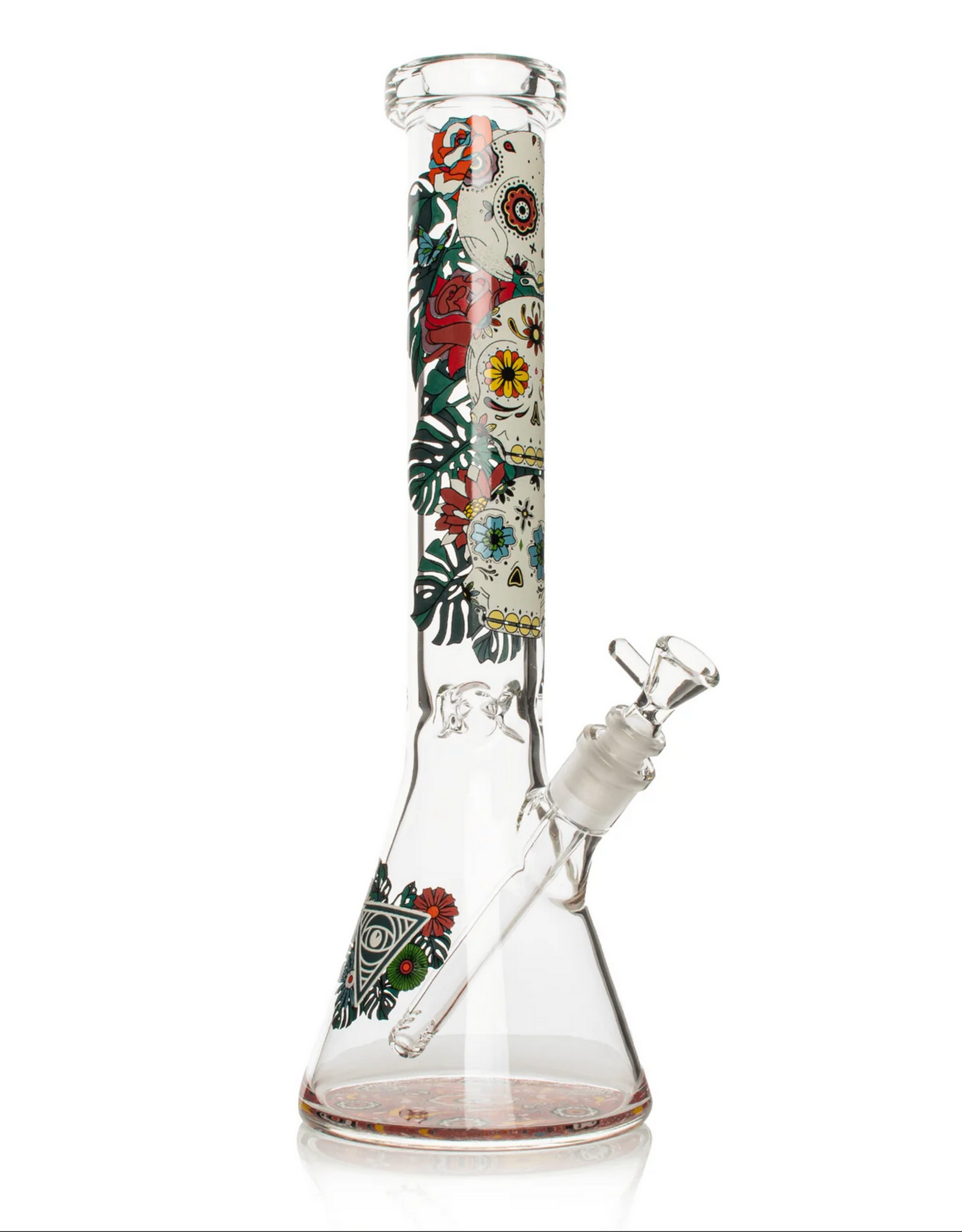 Red Eye Glass REG159 Red Eye Glass 15" Tall 7mm Thick Sugar Skull Glow In The Dark Water Pipe