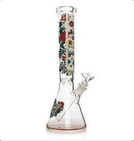 Red Eye Glass REG159 Red Eye Glass 15" Tall 7mm Thick Sugar Skull Glow In The Dark Water Pipe