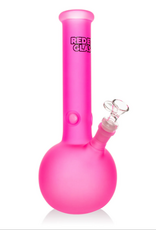 Red Eye Glass REG188PI Red Eye Glass 12" Tall Frosted Pink Bubble Base Water Pipe