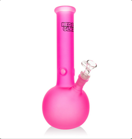 Red Eye Glass REG188PI Red Eye Glass 12" Tall Frosted Pink Bubble Base Water Pipe