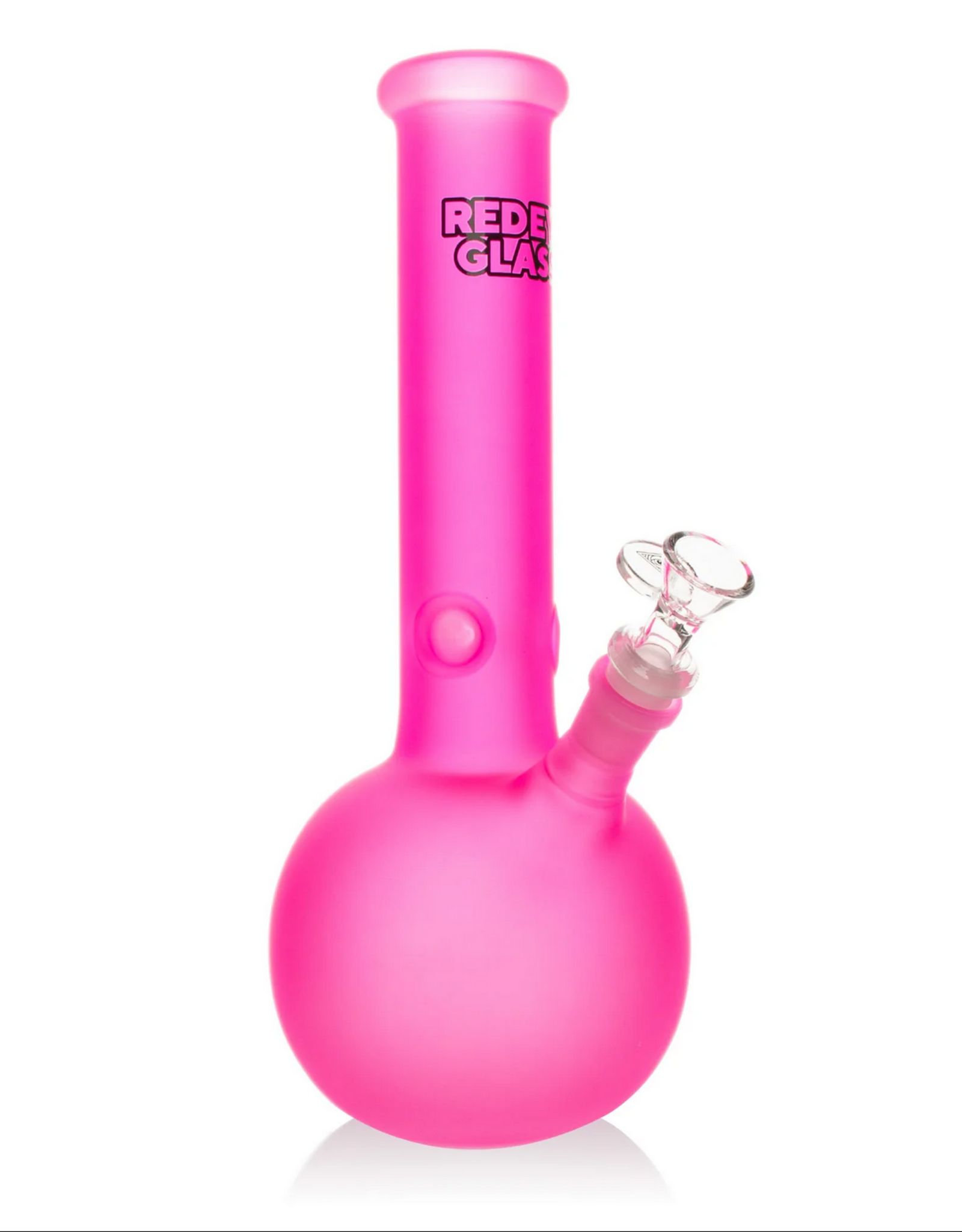 Red Eye Glass REG188PI Red Eye Glass 12" Tall Frosted Pink Bubble Base Water Pipe