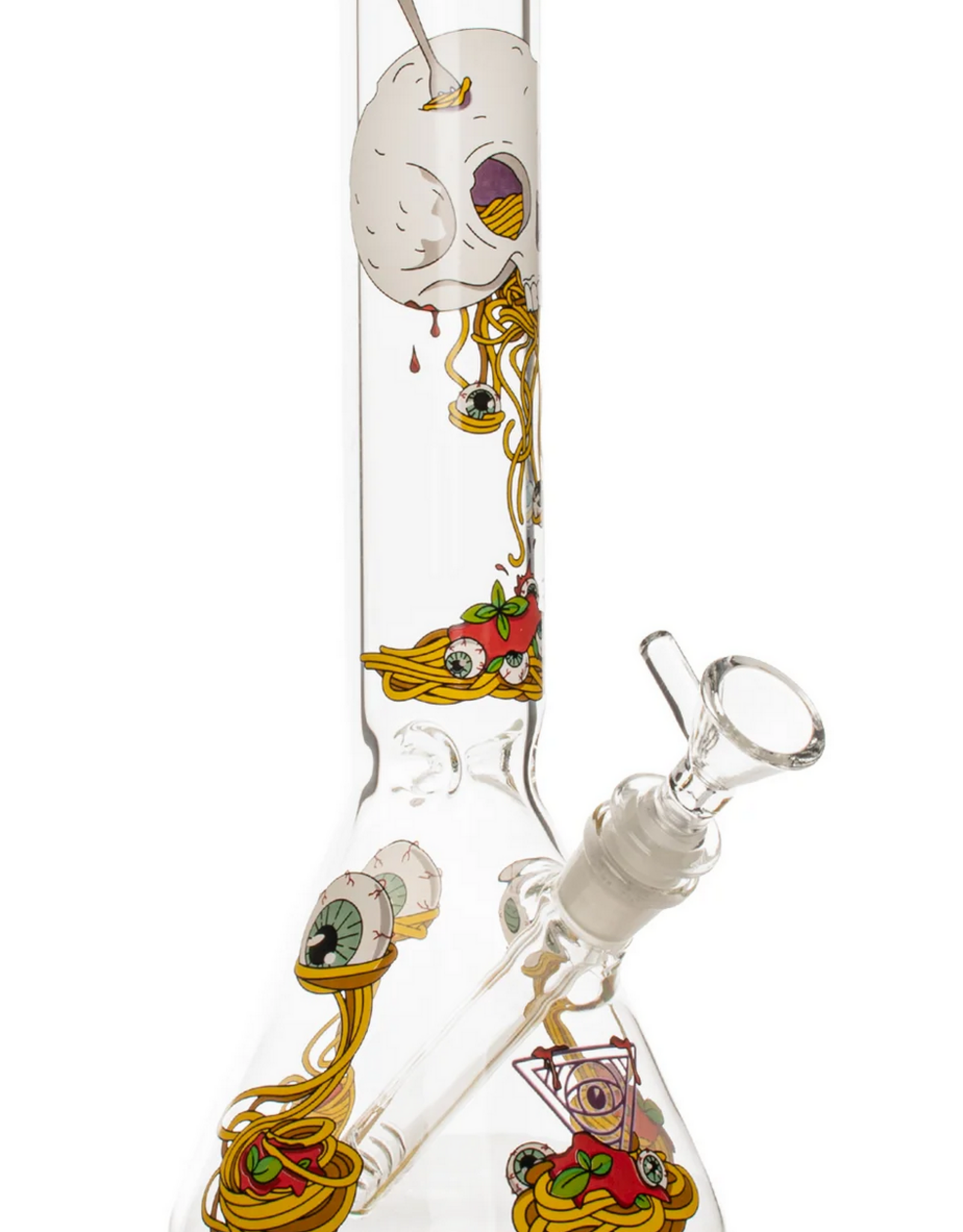 Red Eye Glass REG197 Red Eye Glass 12" Tall Spaghetti Skull Beaker Base Water Pipe