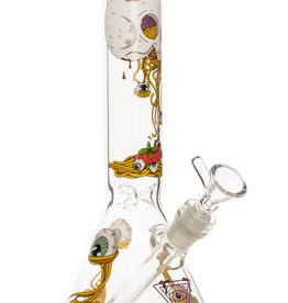 Red Eye Glass REG197 Red Eye Glass 12" Tall Spaghetti Skull Beaker Base Water Pipe