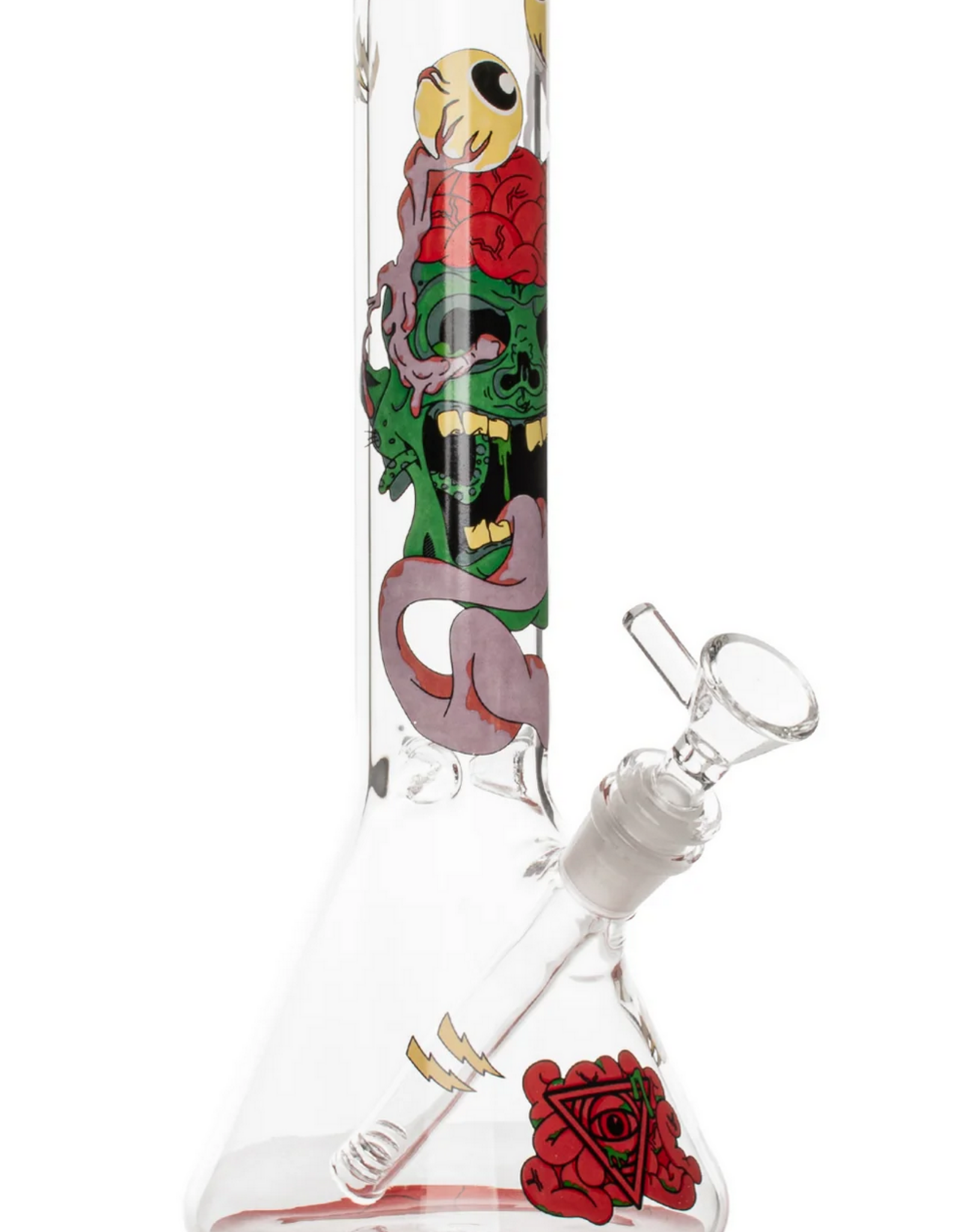 Red Eye Glass REG025 Red Eye Glass 12" Tall Tongue Twister Beaker Base Water Pipe